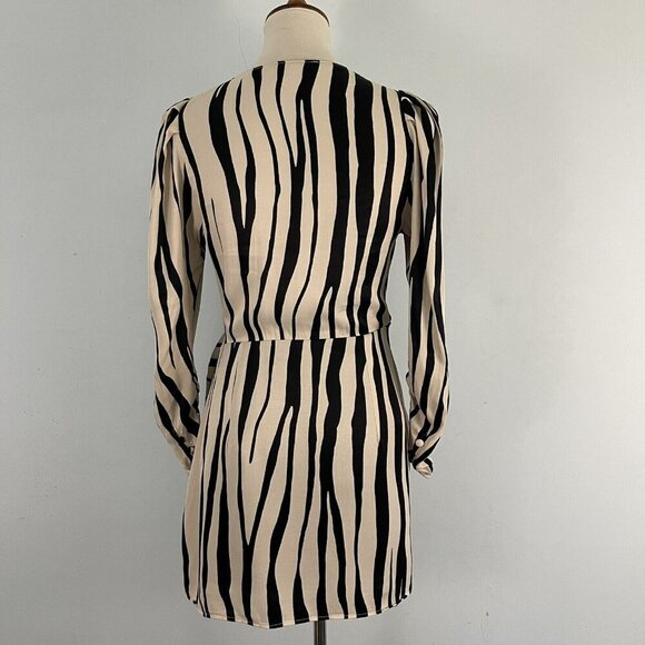 ZARA Long Sleeve Playsuit Romper Wrap Evening Party Cocktail Dress Small - Picture 9 of 12